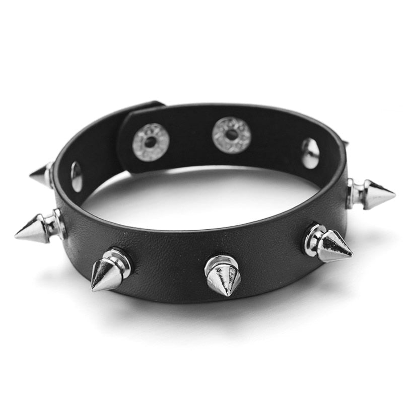Bracelet Pique Gothique Cuir Pour Homme Femme Bracelet Pique Gothique Cuir Pour Homme Femme