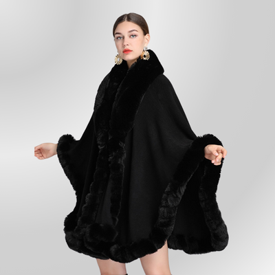 Manteau Gothique Hiver Fourrure Noir Taille Unique