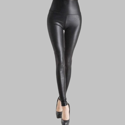 Pantalon Gothique Cuir Noir Femme