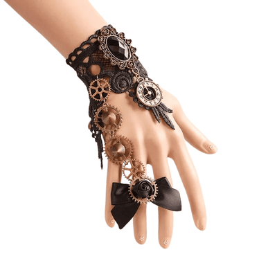 Parure Bijoux Gothique Victorien 3 Pièces - Collier, Bracelet, Boucles D'oreilles Pour Costume Halloween, Pirate, Steampunk - 4