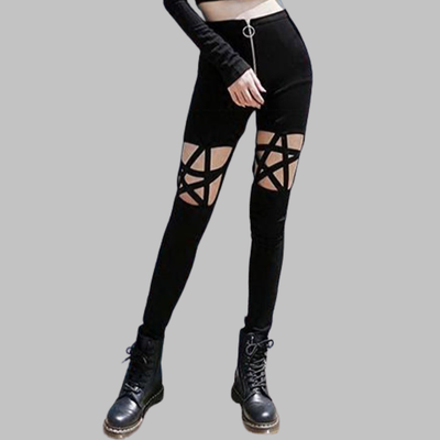 Pantalon Gothique Noir Étoile