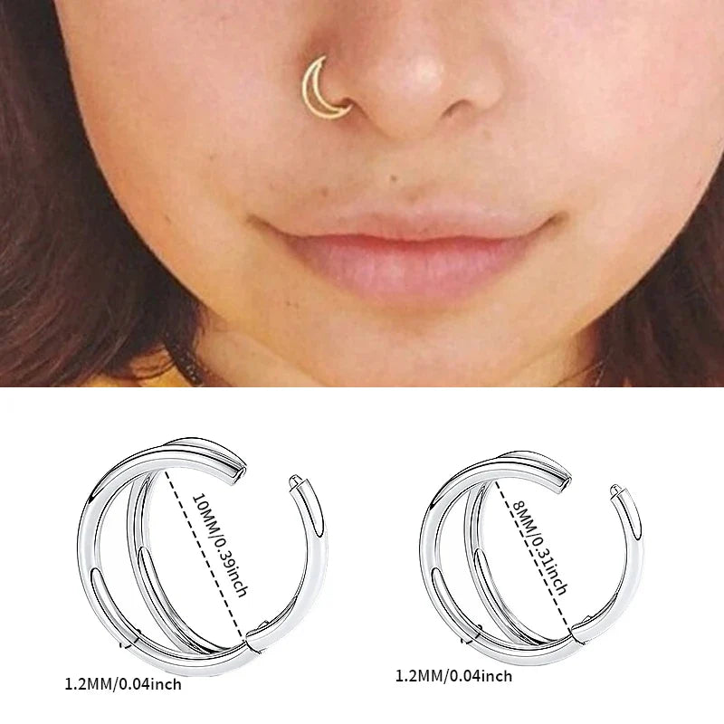 Piercing Nez Acier Chirurgical LAURITAMI 2 Anneaux Nez 20G (8/10mm) - Acier Chirurgical (Double Et Simple) Piercing Nez Acier Femme Piercing Nez Acier Chirurgical LAURITAMI 2 Anneaux Nez 20G (8/10mm) - Acier Chirurgical (Double Et Simple) Piercing Nez Acier Femme