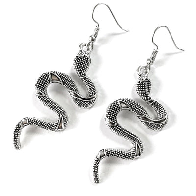 Boucles D'oreilles Pendantes Serpent Argenté - Style Punk Gothique Pour Femmes Boucles D'oreilles Pendantes Serpent Argenté - Style Punk Gothique Pour Femmes