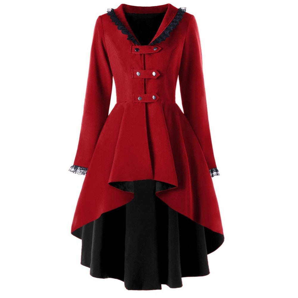 manteau gothique rouge femme